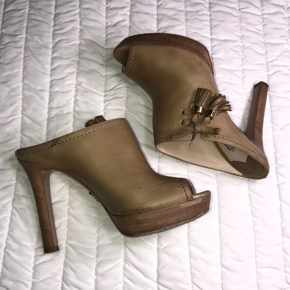Prada Milano tan mule heels size 38 - US 8 - Picture 3 of 8